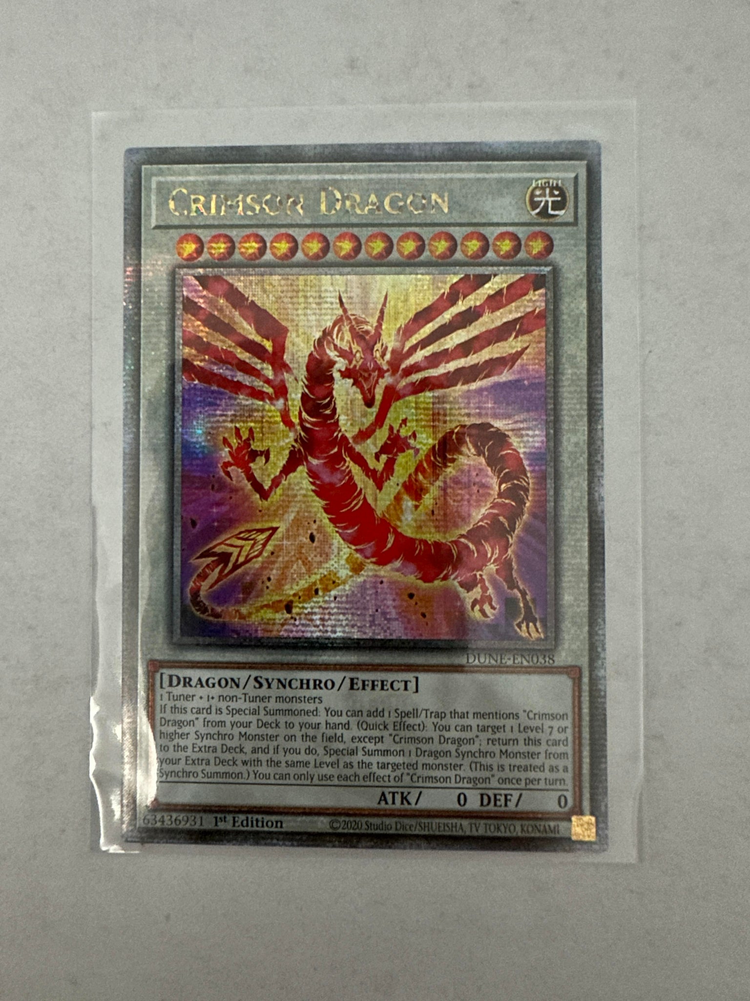 Crimson Dragon - DUNE-EN038 - Quarter Century Secret Rare - 1st