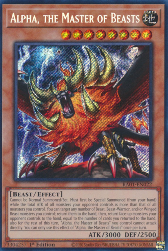 Alpha, the Master of Beasts - RA01-EN022 - Secret Rare 1st Edition