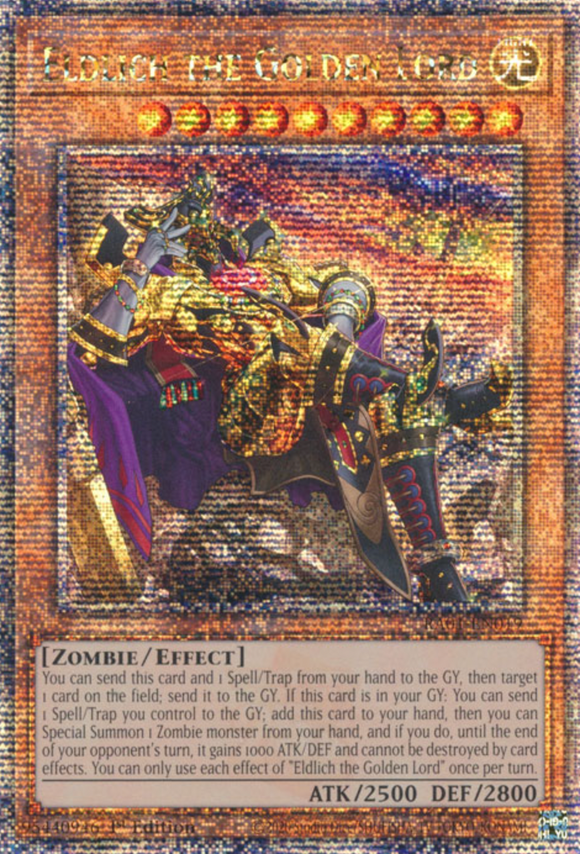 Eldlich the Golden Lord (Alt. Art) - RA01-EN019 - Quarter Century Secret Rare 1st Edition