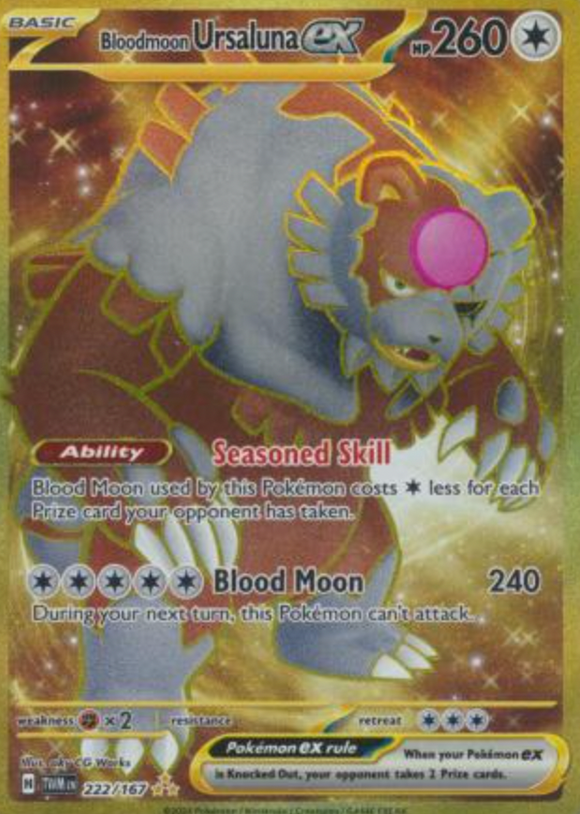 Bloodmoon Ursaluna ex - 222/167 - Gold Secret Rare