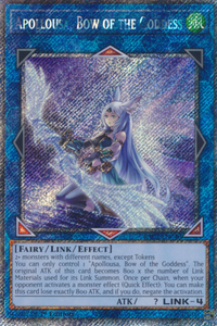 Apollousa, Bow of the Goddess (Alt. Art) - RA02-EN040 - Platinum Secret Rare 1st Edition