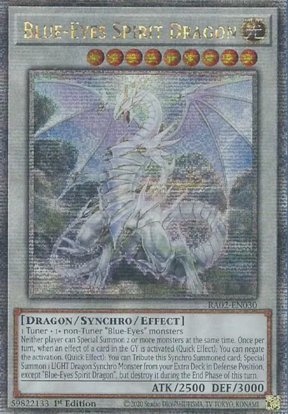 Blue-Eyes Spirit Dragon - RA02-EN030 - Quarter Century Secret Rare 1st Edition