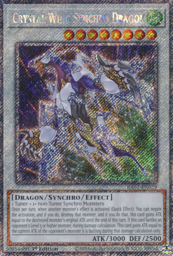 Crystal Wing Synchro Dragon - RA02-EN029 - Platinum Secret Rare 1st Edition