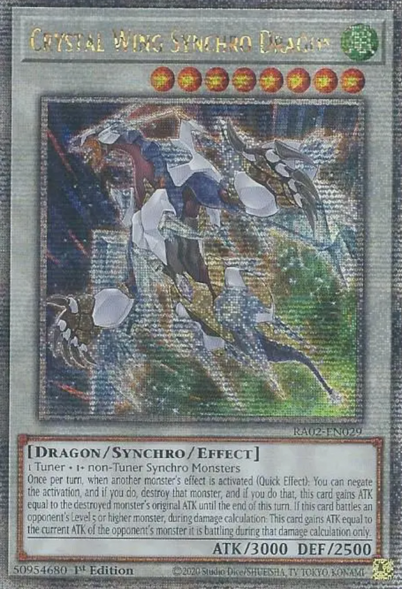 Crystal Wing Synchro Dragon - RA02-EN029 - Quarter Century Secret Rare 1st Edition