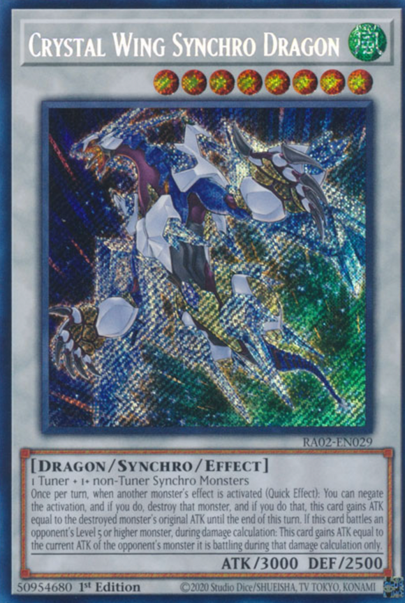Crystal Wing Synchro Dragon - RA02-EN029 - Secret Rare 1st Edition