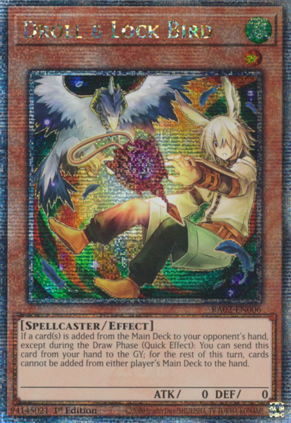 Droll & Lock Bird (Alt. Art) - RA02-EN006 - Quarter Century Secret Rare 1st Edition