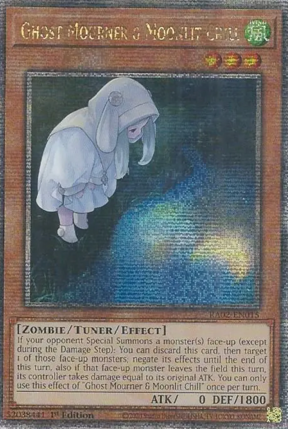 Ghost Mourner & Moonlit Chill (Alt. Art) - RA02-EN015 - Quarter Century Secret Rare 1st Edition