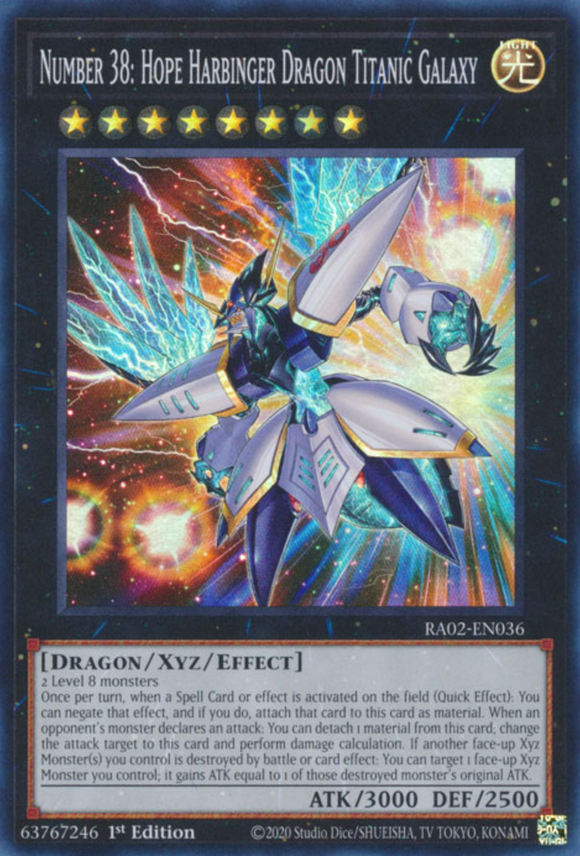 Number 38: Hope Harbinger Dragon Titanic Galaxy - RA02-EN036 - Super Rare 1st Edition