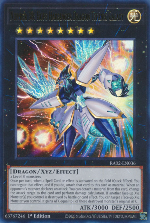 Number 38: Hope Harbinger Dragon Titanic Galaxy - RA02-EN036 - Ultra Rare 1st Edition