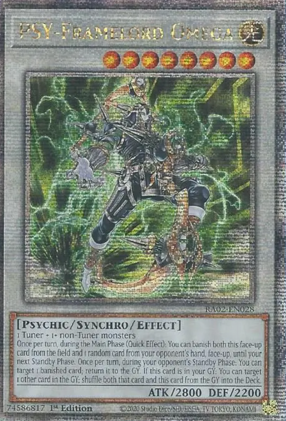 PSY-Framelord Omega - RA02-EN028 - Quarter Century Secret Rare 1st Edition