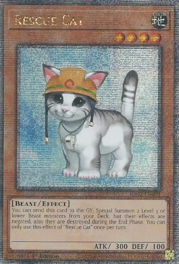 Rescue Cat - RA02-EN001 - Quarter Century Secret Rare 1st Edition