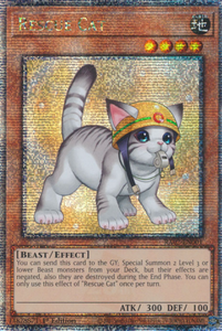 Rescue Cat (Alt. Art) - RA02-EN001 - Quarter Century Secret Rare 1st Edition