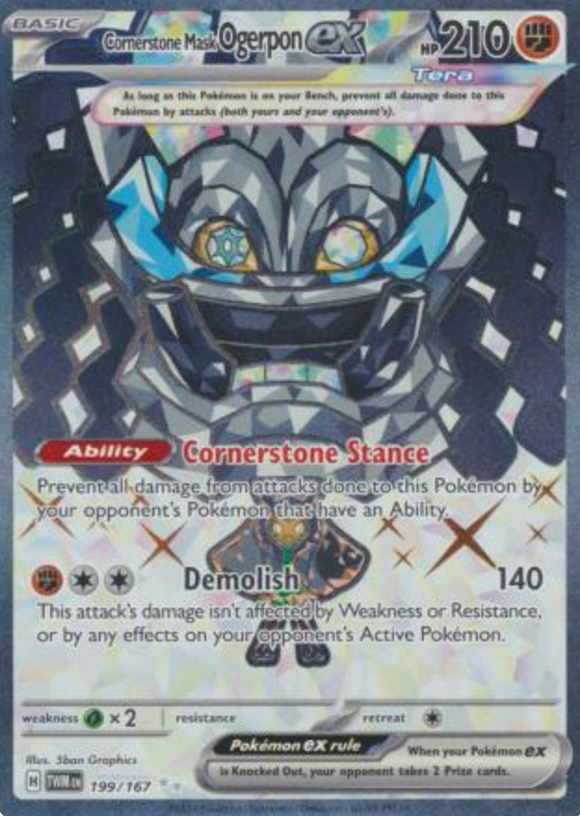 Cornerstone Mask Ogerpon ex - 199/167 - Full Art Secret Rare