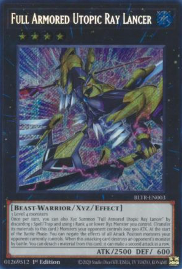 Full Armored Utopic Ray Lancer - BLTR-EN003 - Secret Rare 1st Edition