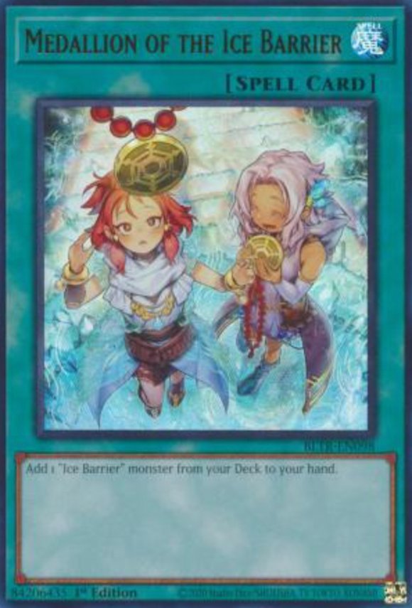 Medallion of the Ice Barrier (Alt. Art) - BLTR-EN098 - Ultra Rare 1st Edition