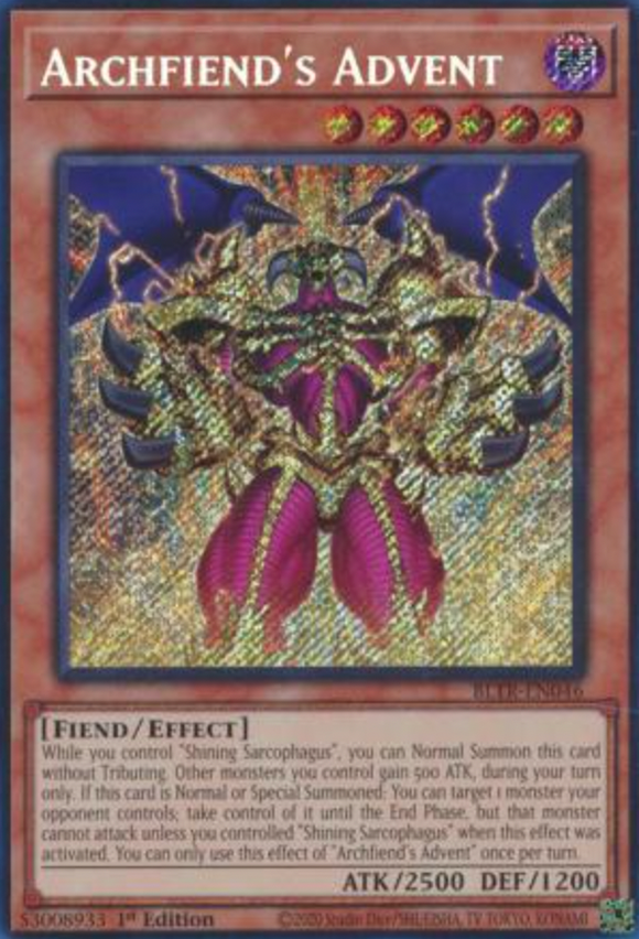 Archfiend's Advent - BLTR-EN046 - Secret Rare 1st Edition