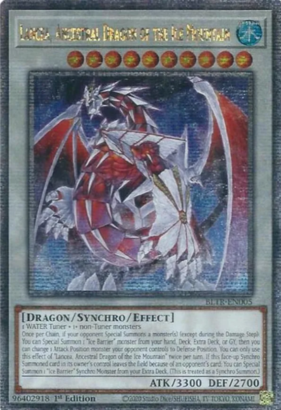 Lancea, Ancestral Dragon of the Ice Mountain - BLTR-EN005 - Quarter Century Secret Rare 1st Edition