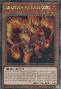 Red Lotus King, Flame Crime - BLTR-EN028 - Quarter Century Secret Rare 1st Edition