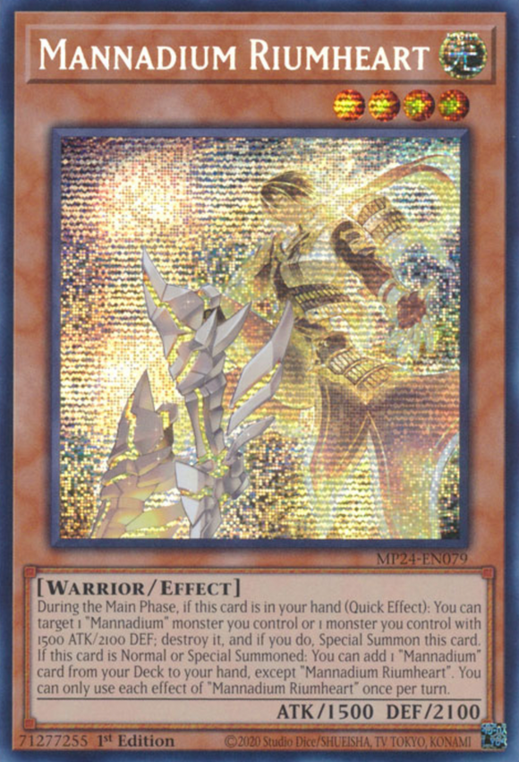 Mannadium Riumheart - MP24-EN079 - Prismatic Secret Rare 1st Edition