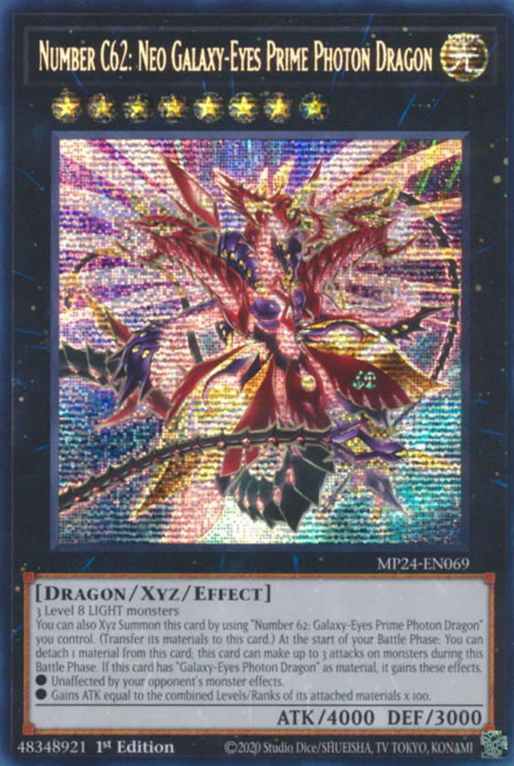 Number C62: Neo Galaxy Eyes Prime Photon Dragon - MP24-EN069 - Prismatic Secret Rare 1st Edition