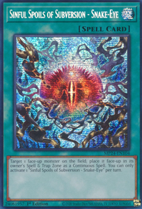 Sinful Spoils Of Subversion - Snake-Eye - MP24-EN104 - Prismatic Secret Rare 1st Edition