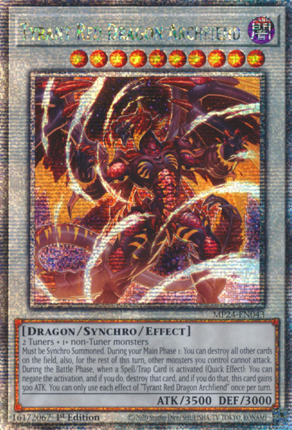 Tyrant Red Dragon Archfiend - MP24-EN043 - Quarter Century Rare 1st Edition