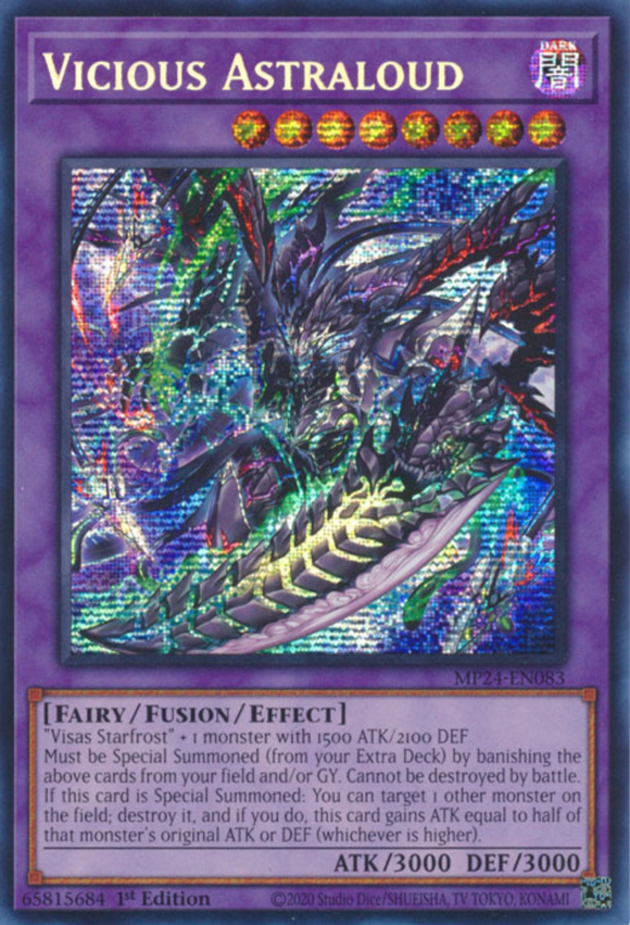 Vicious Astraloud - MP24-EN083 - Prismatic Secret Rare 1st Edition