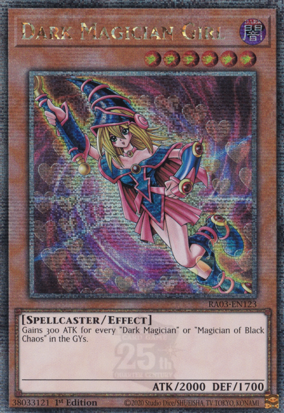 Dark Magician Girl (2005 Tin Art) - RA03-EN123 - Quarter Century Rare 1st Edition