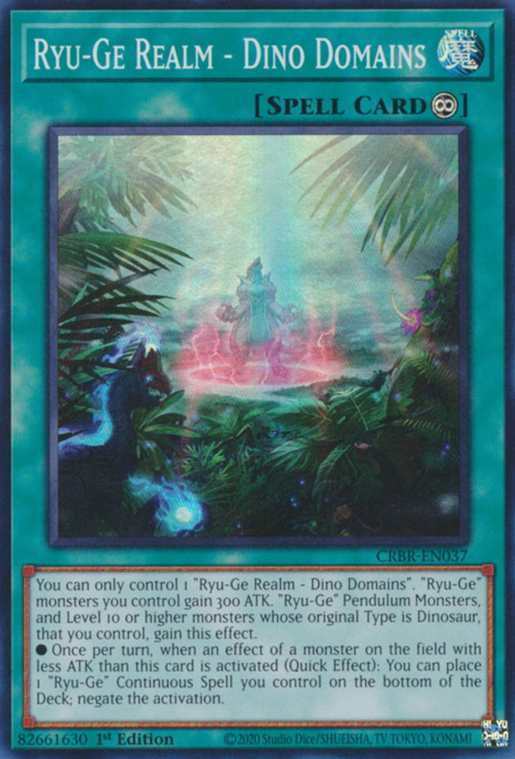 Ryu-Ge Realm - Dino Domains - CRBR-EN037 - Super Rare 1st Edition