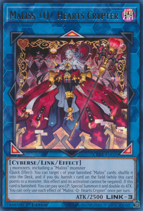 Maliss Q Hearts Crypter - CRBR-EN020 - Ultra Rare 1st Edition