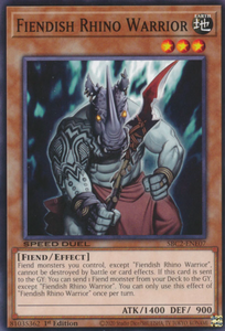 Fiendish Rhino Warrior - SBC2-ENE07 - Common 1st Edition