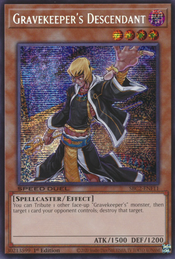 Gravekeeper's Descendant - SBC2-ENF11 - Prismatic Secret Rare 1st Edition