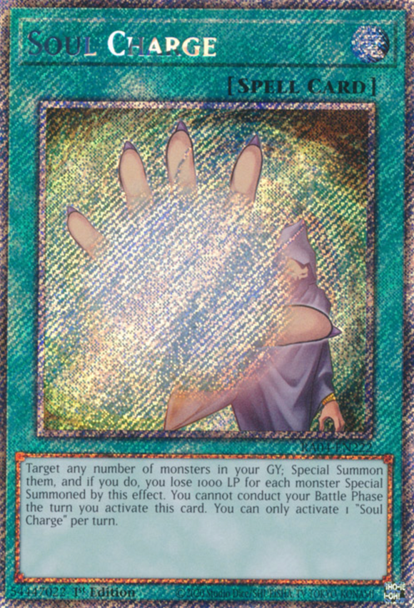 Soul Charge - RA04-EN222 - Platinum Secret Rare 1st Edition