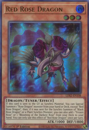 Red Rose Dragon - LDS2-EN108 - Ultra Rare 1st Edition (Various Colours)