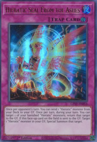 Hieratic Seal From the Ashes - GFTP-EN058 - Ultra Rare 1st Edition