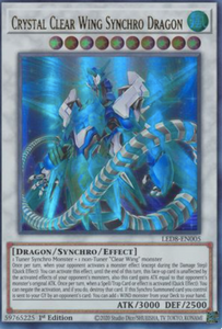 Crystal Clear Wing Synchro Dragon - LED8-EN005 - Ultra Rare 1st Edition