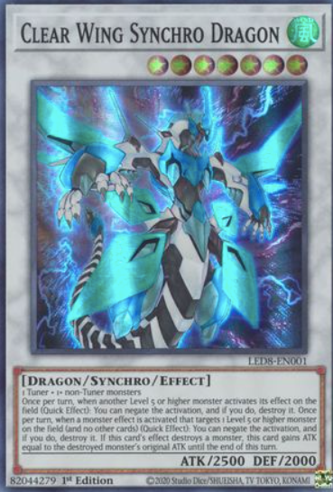 Clear Wing Synchro Dragon - LED8-EN001 - Super Rare 1st Edition