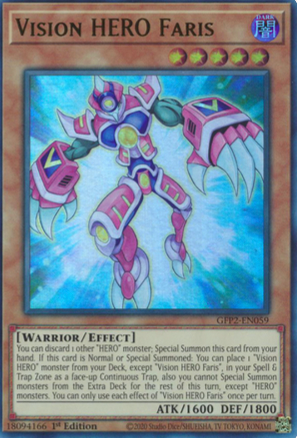 Vision HERO Faris - GFP2-EN059 - Ultra Rare 1st Edition