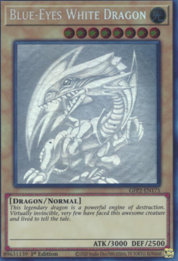 Blue-Eyes White Dragon - GFP2-EN175 - Ghost Rare 1st Edition (SHIFTED/MISPRINT)