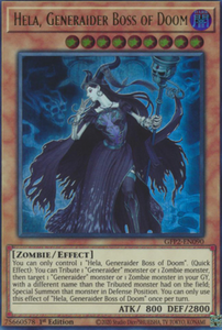 Hela, Generaider Boss of Doom - GFP2-EN090 - Ultra Rare 1st Edition