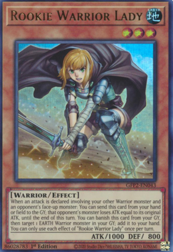 Rookie Warrior Lady - GFP2-EN043 - Ultra Rare 1st Edition