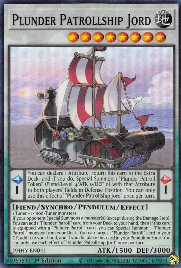 Plunder Patrollship Jord - PHHY-EN041 - Super Rare 1st Edition