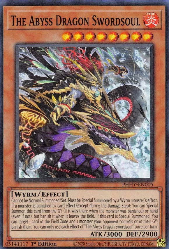 The Abyss Dragon Swordsoul - PHHY-EN005 - Super Rare 1st Edition